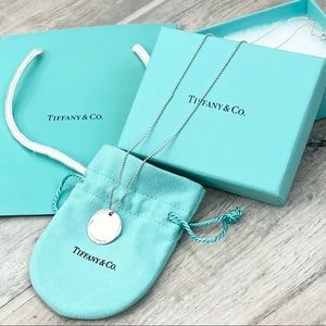 Tiffany Round Pendant Sterling Silver Necklace